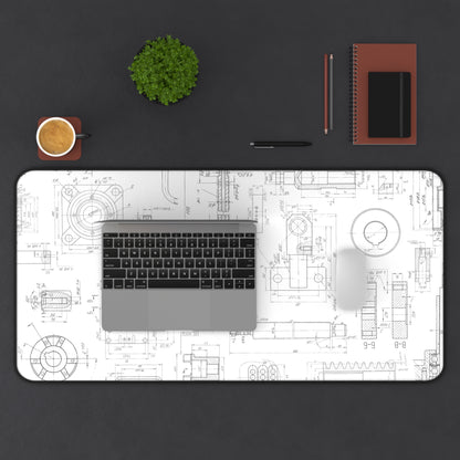 Engineering Blueprint Desk Mat