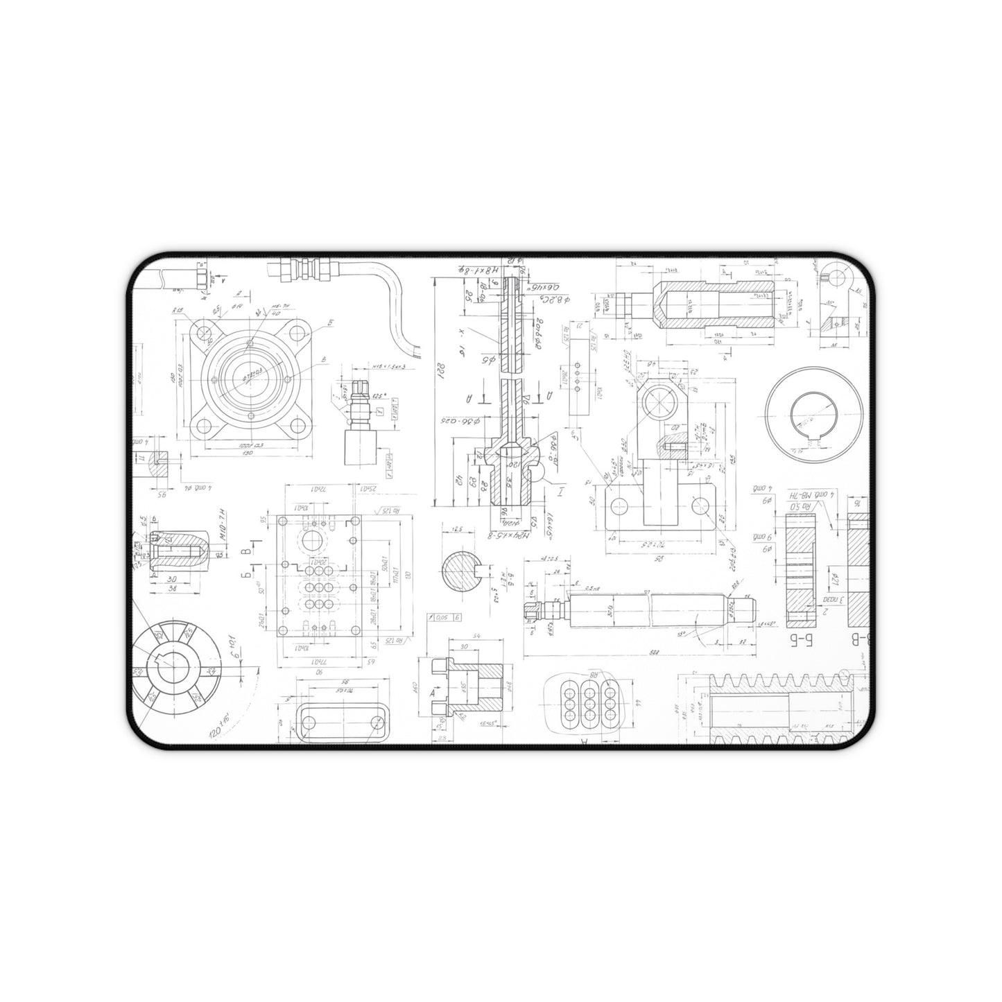 Engineering Blueprint Desk Mat