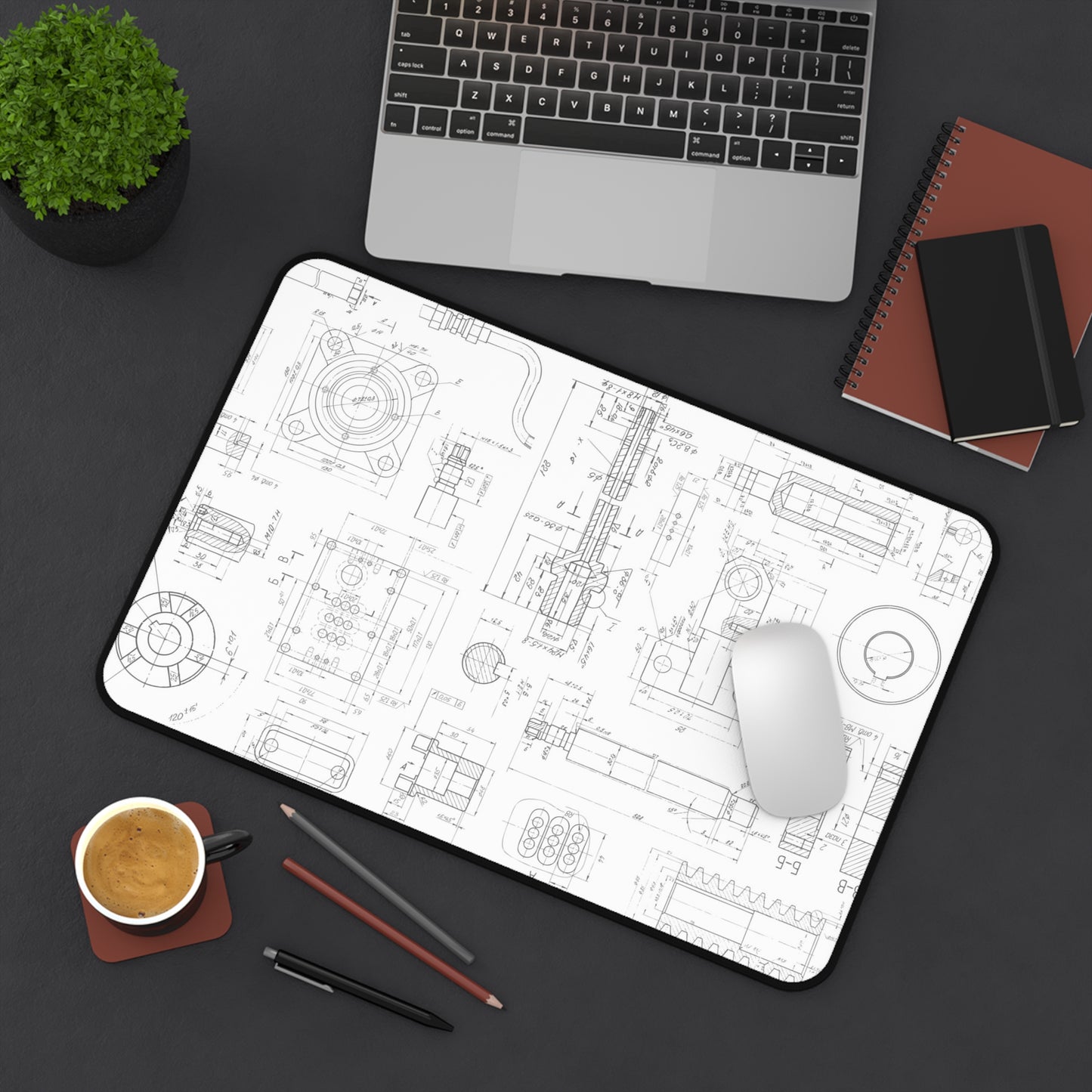 Engineering Blueprint Desk Mat