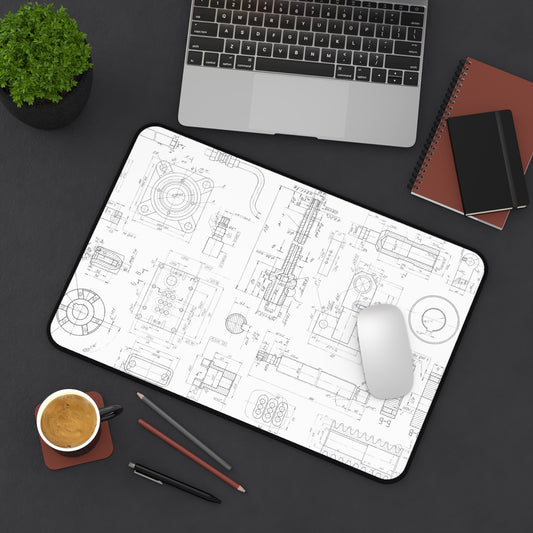 Engineering Blueprint Desk Mat