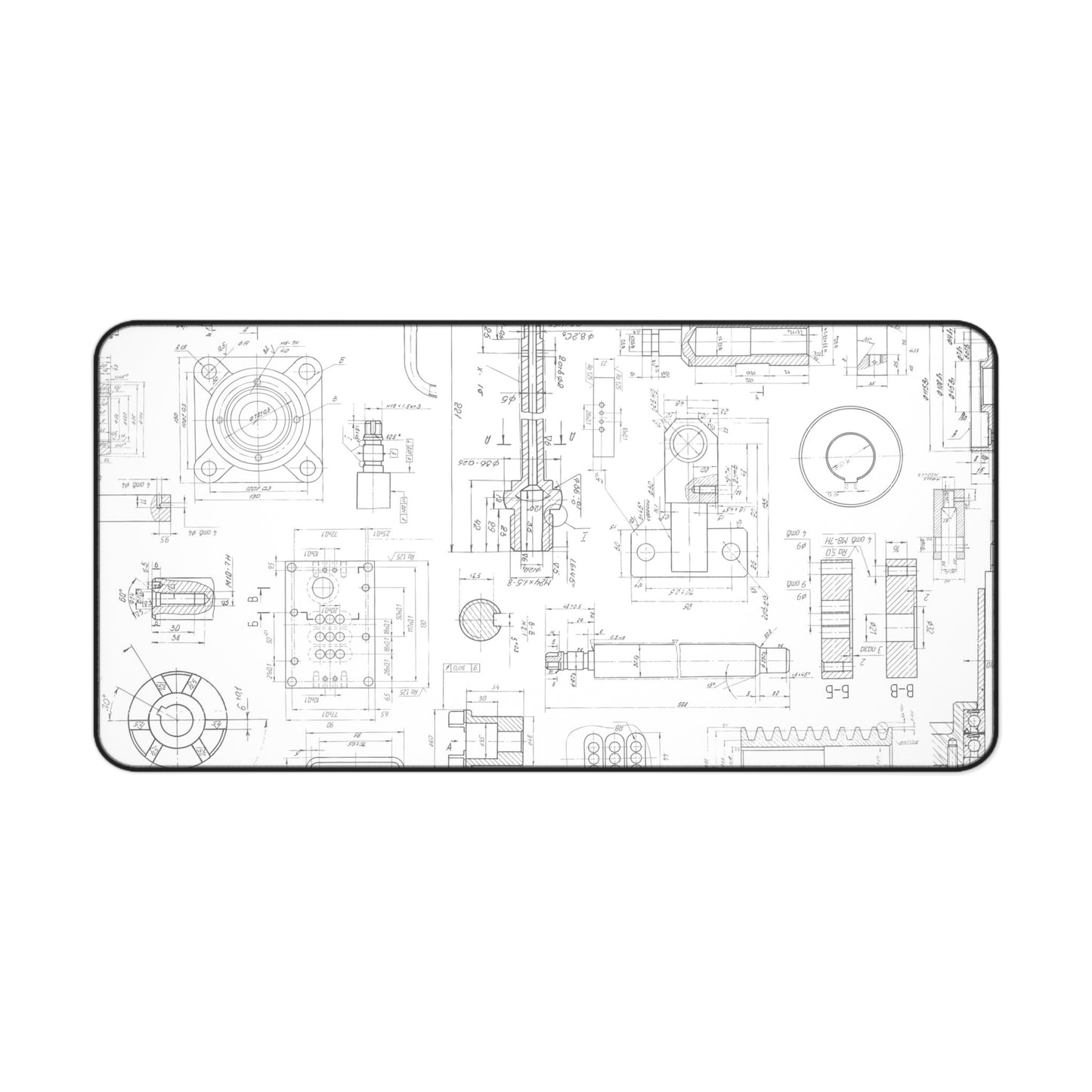 Engineering Blueprint Desk Mat